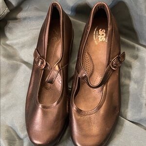 SAS Women's Dark Brown Leather Flats